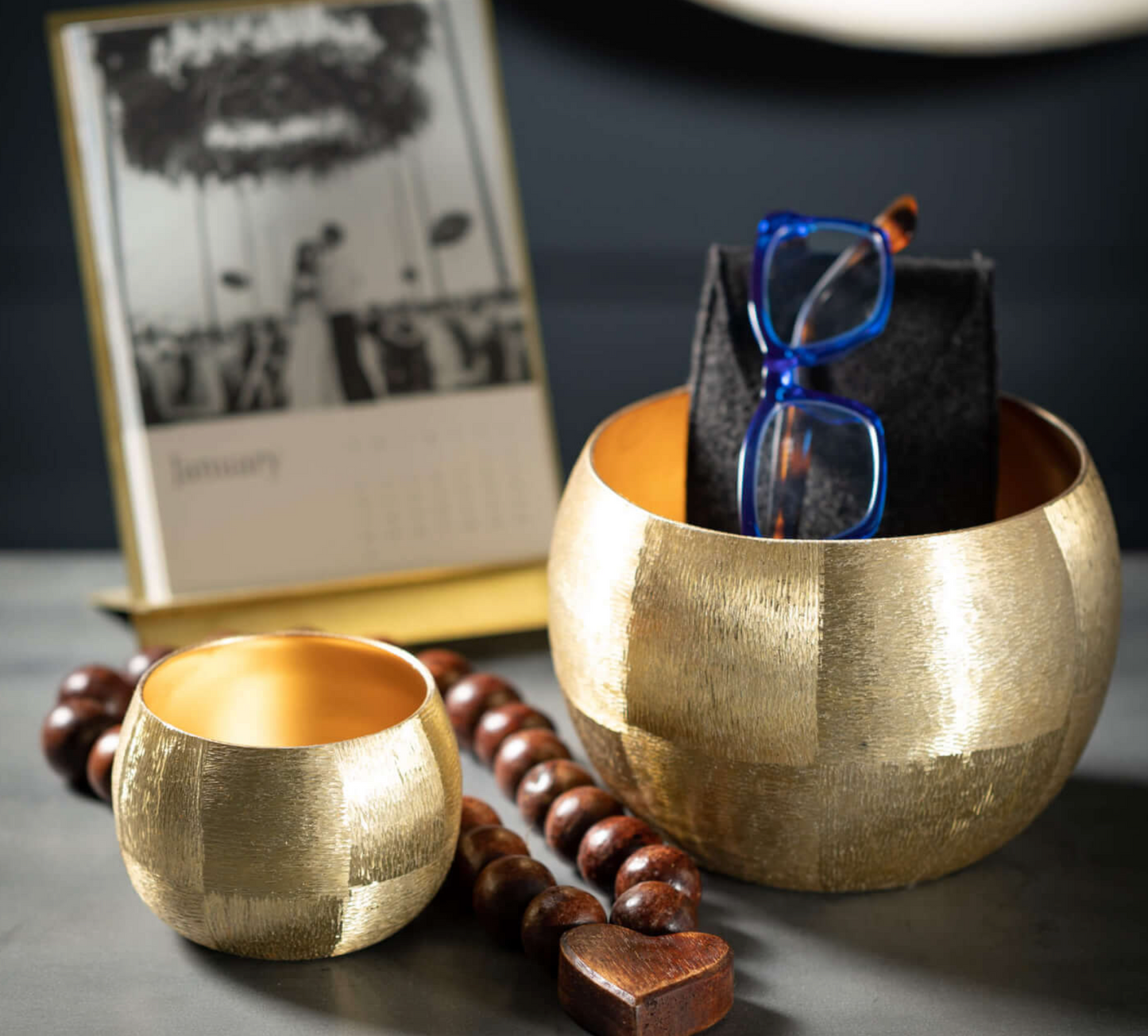 Lustrous Brushed Gold Pots