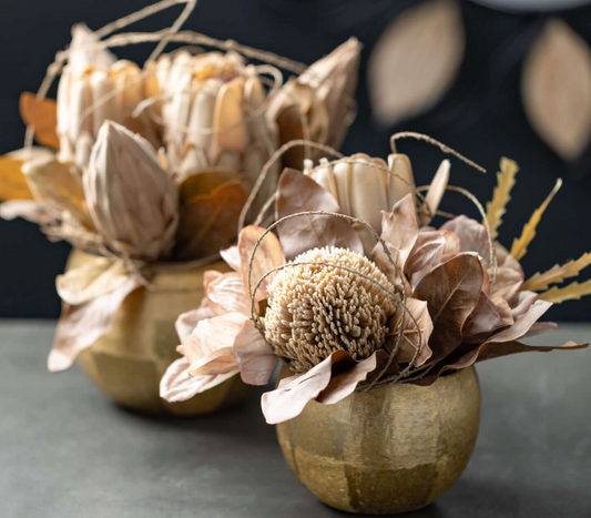 Lustrous Brushed Gold Pots