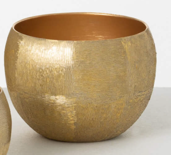 Lustrous Brushed Gold Pots
