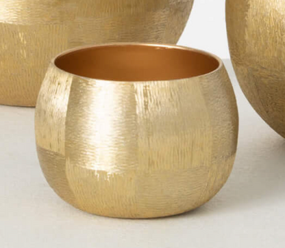 Lustrous Brushed Gold Pots