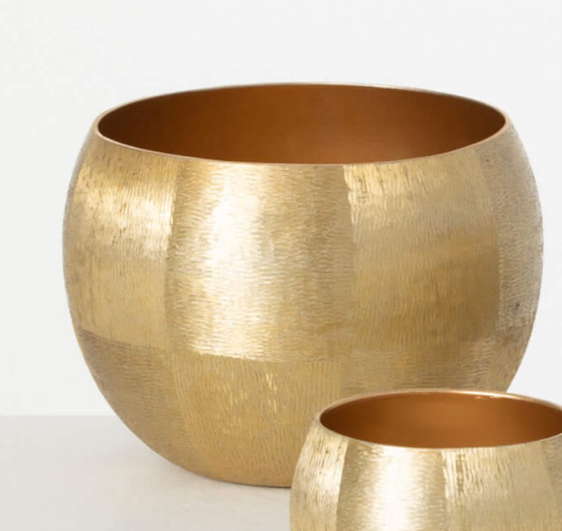 Lustrous Brushed Gold Pots