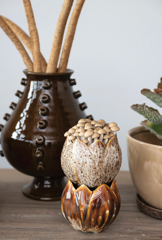 Stoneware Flower Shaped Planter