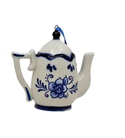 Delft Blue Teapot Ornament