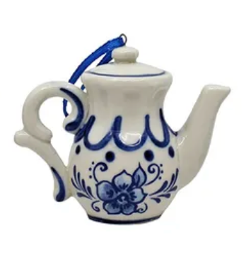 Delft Blue Teapot Ornament