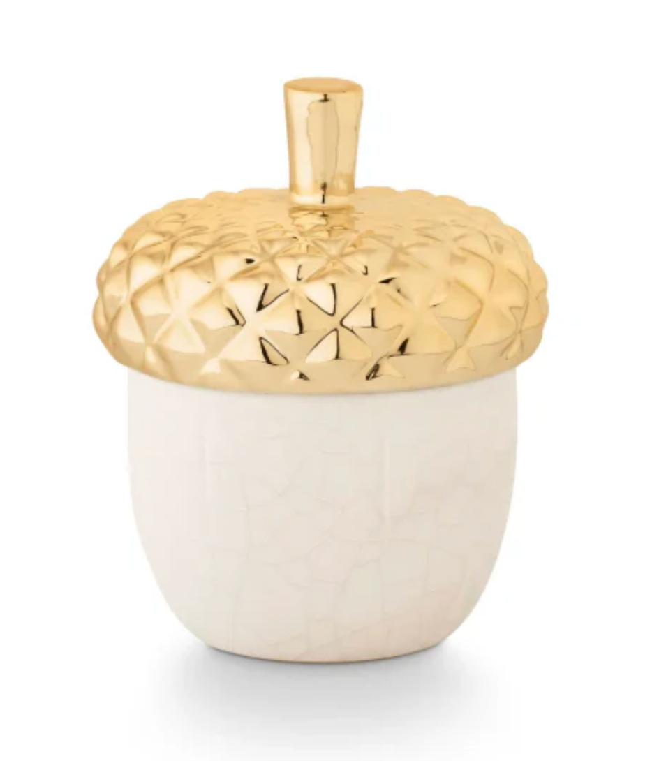 Tried & True Autumn Chestnut Ceramic Acorn Candle