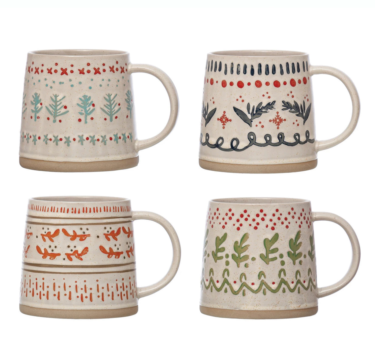 Hand Stamped Stoneware Mug