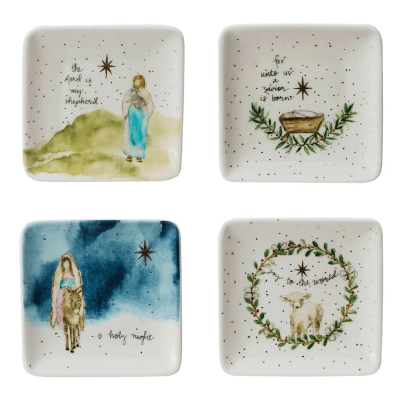 3" Stoneware Dish Christmas