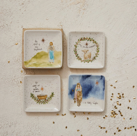 3" Stoneware Dish Christmas