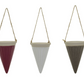 Debossed Stoneware Hanging Cone Vase w/ Jute Rope Hanger, 3 Colors