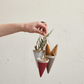 Debossed Stoneware Hanging Cone Vase w/ Jute Rope Hanger, 3 Colors
