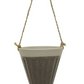 Debossed Stoneware Hanging Cone Vase w/ Jute Rope Hanger, 3 Colors