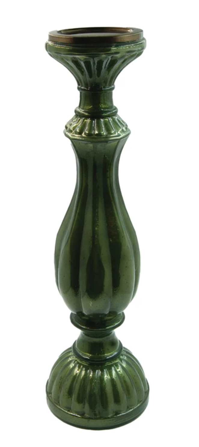 Mercury Glass Pillar Candle Holder