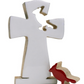 Wood and Enamel Cross w/Cardinal