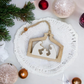 Wood and Enamel Nativity Ornament