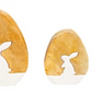 White Enamel and Wood Egg w/ Rabbit
