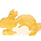 White Enamel and Wood Rabbit & Rabbit Puzzle