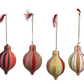 Hand-Painted Paper Mache Finial Ornament with Stripes, 4 Styles