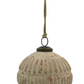 Embossed Glass Ball Ornament, Distressed Frosted Finish