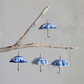 Hand-Painted Stoneware & Metal Umbrella Ornament with Pattern, 4 Styles