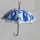 Hand-Painted Stoneware & Metal Umbrella Ornament with Pattern, 4 Styles