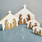 Wooden Enameled Star Nativity