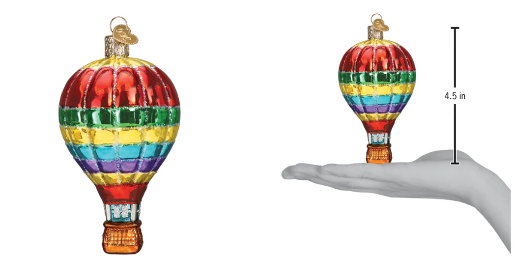 Vibrant Hot Air Balloon Ornament