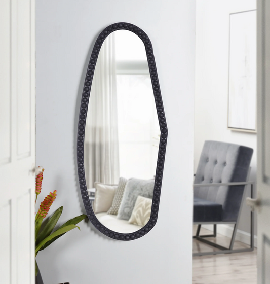 Organic Shaped Mirror Matte Black