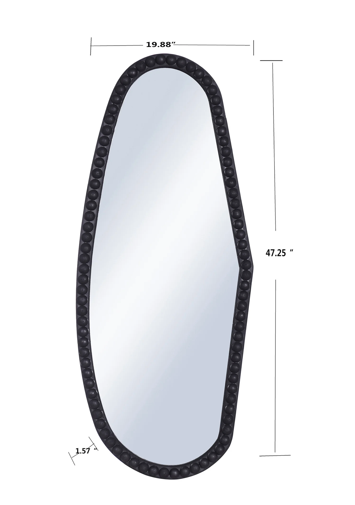 Organic Shaped Mirror Matte Black
