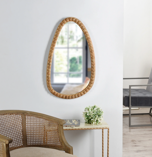 Organic Shaped Mirror Natural