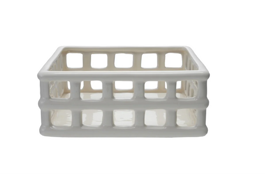 Ceramic Open Weave Napkin Holder