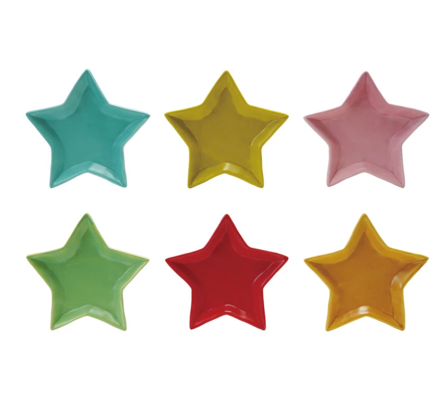 Stoneware Star Shaped Dish, Matte Finish, 6 Colors