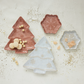 Stoneware Tree  and Snowflake Shaped Plate with Snowflakes, 2 Colors
