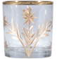 Hand Painted Etched Glass Votive Holders, Gold Finish