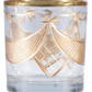 Hand Painted Etched Glass Votive Holders, Gold Finish
