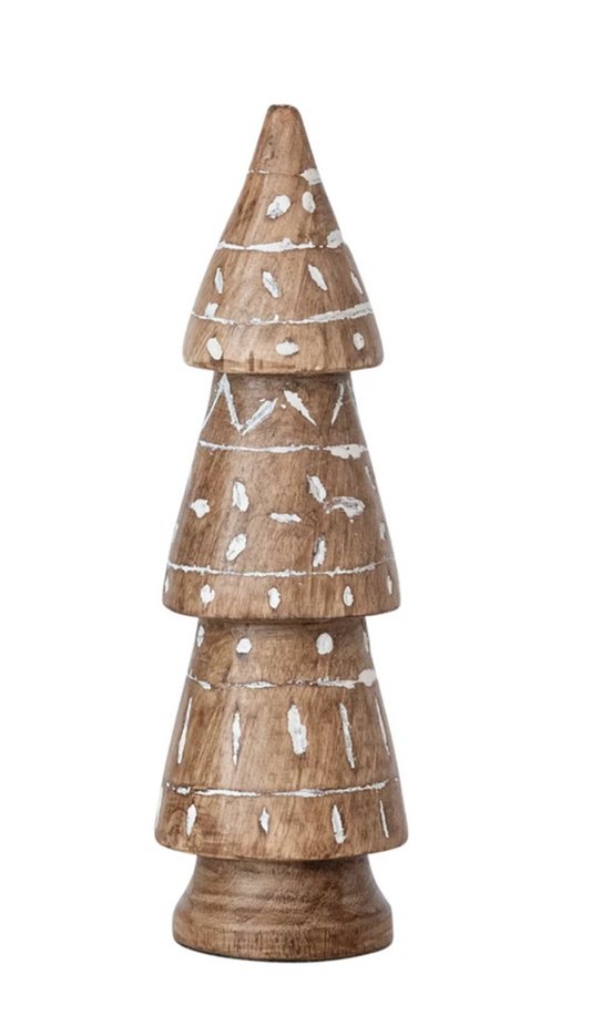 Hand Carved Mango Wood Tree w/design