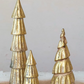 Carved Mango Wood Tree, Rubbed Gold Foil Finish