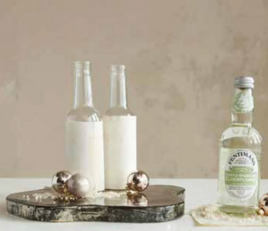 Decorative Mercury Glass Organic Shaped Platform, Silver Finish