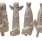 Stoneware Nativity Set, Reactive Glaze, White, Set of 9 (Each Will Vary)