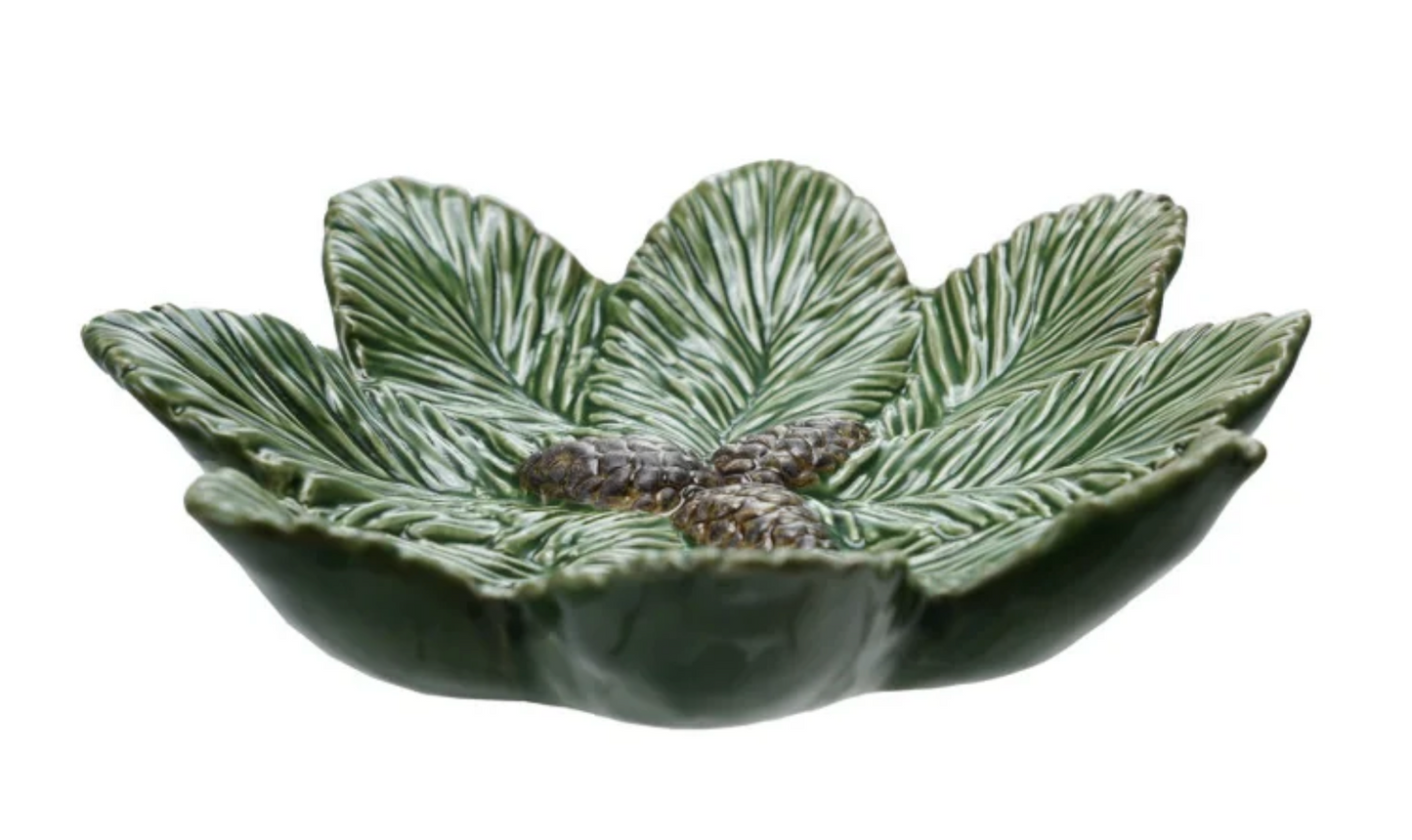 Ceramic Pine Bough with Pinecones Collection