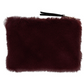 Faux Fur Fabric Zip Pouch w/interior lining , 4 Colors