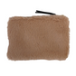 Faux Fur Fabric Zip Pouch w/interior lining , 4 Colors
