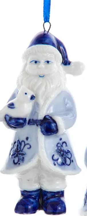 Delft Blue Santa Ornament