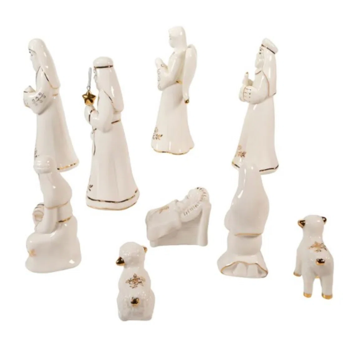 White/Gold Porcelain Nativity