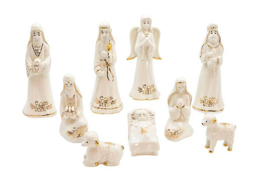 White/Gold Porcelain Nativity