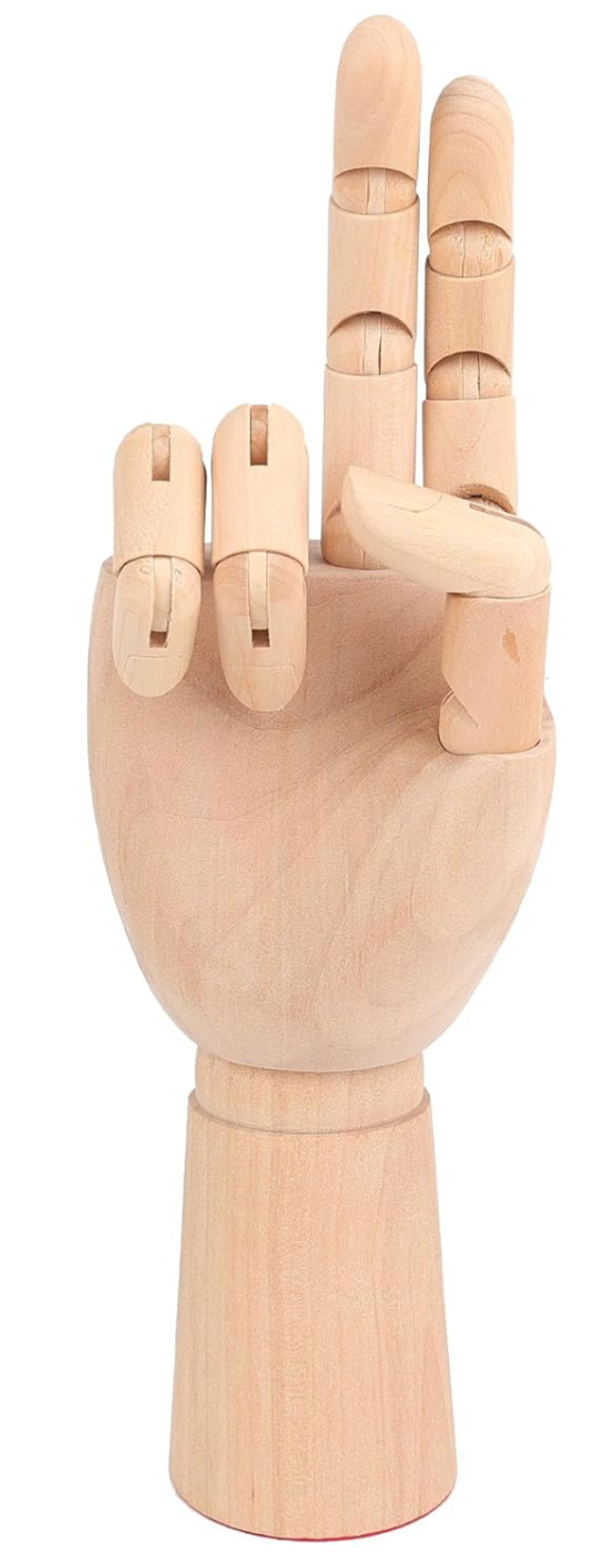 12" Flexible Wooden Hand Model Wood Art Mannequin