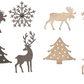 Textured Metal Holiday Icon Shaped Magnets