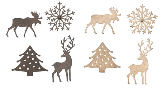 Textured Metal Holiday Icon Shaped Magnets