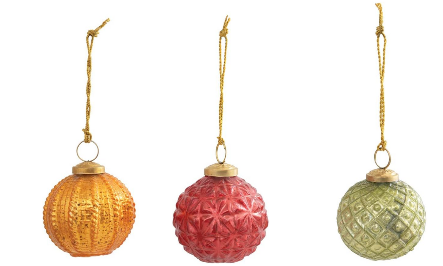 Embossed Glass Ornaments