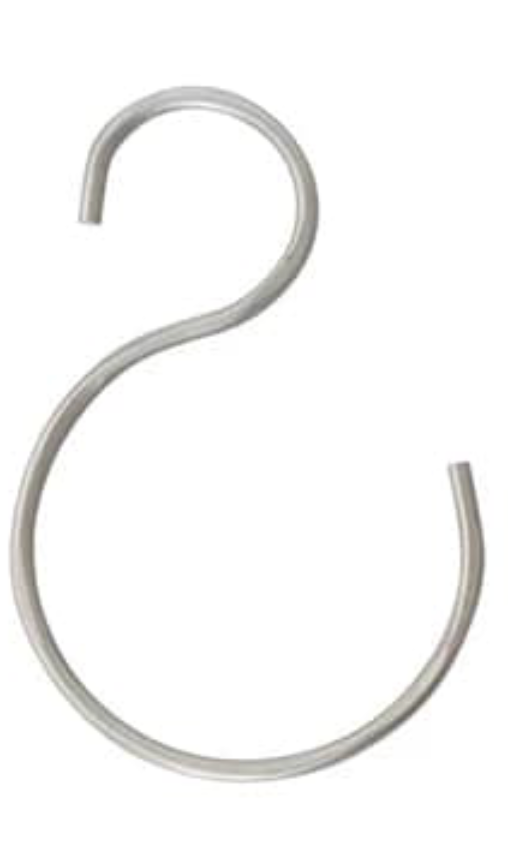 Large Hand-Forged Iron S-Hook, 4 Finishes