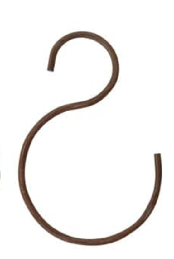 Large Hand-Forged Iron S-Hook, 4 Finishes